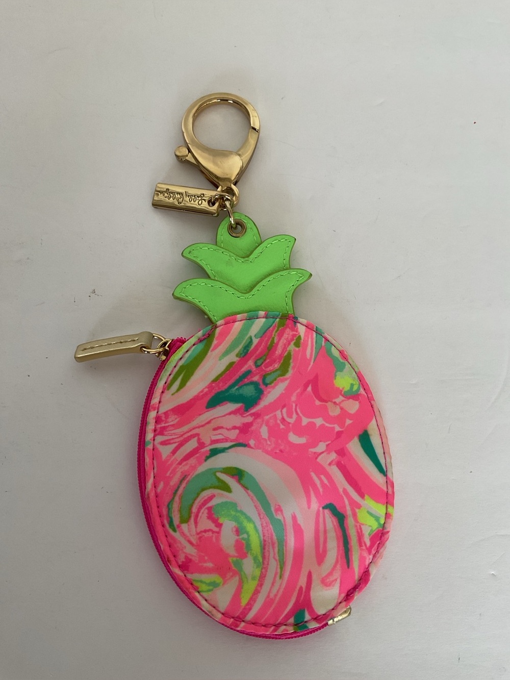 Lilly Pulitzer Pineapple Shaped Coin Purse Keychain